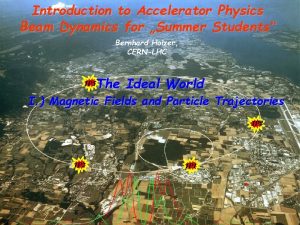 Introduction to Accelerator Physics Beam Dynamics for Summer