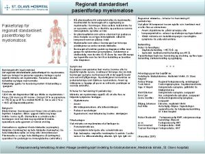 Regionalt standardisert pasientforlp myelomatose Pakkeforlp for regionalt standardisert