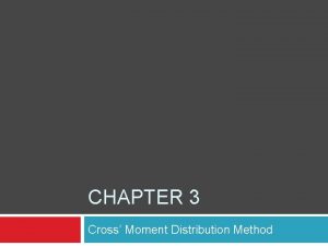 CHAPTER 3 Cross Moment Distribution Method Moment Distribution