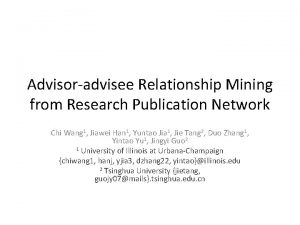 Advisoradvisee Relationship Mining from Research Publication Network Chi