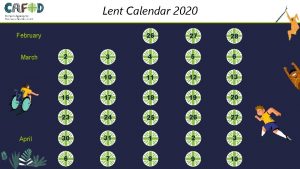 Lent Calendar 2020 February March April 26 27