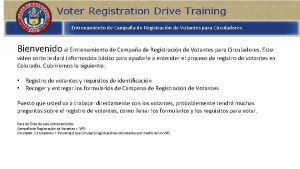 Entrenamiento de Campaa de Registracin de Votantes para