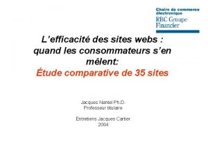 Lefficacit des sites webs quand les consommateurs sen