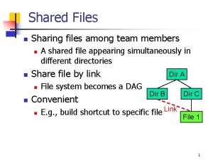 Shared Files n Sharing files among team members