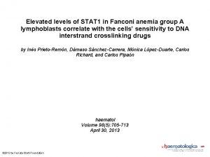 Elevated levels of STAT 1 in Fanconi anemia