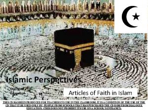 Islamic Perspectives Dialogue Education Articles of Faith in