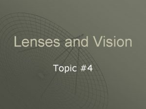 Lenses and Vision Topic 4 Types of Lenses