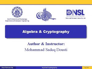 Data and Network Security Lab Sharif University of