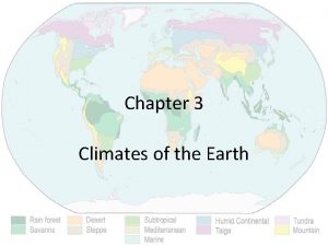 Chapter 3 Climates of the Earth Earth Sun
