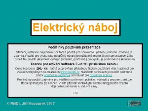 Elektrick nboj Podmnky pouvn prezentace Staen instalace na