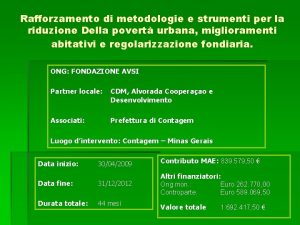 Rafforzamento di metodologie e strumenti per la riduzione