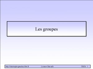 Les groupes http christophe genolini free fr Licence