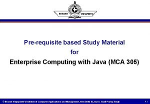 Prerequisite based Study Material for Enterprise Computing with