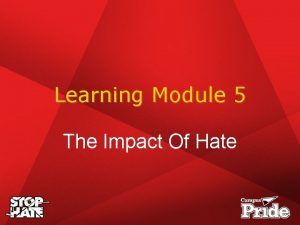 Learning Module 5 The Impact Of Hate The