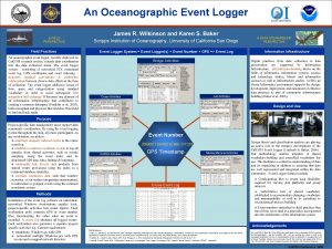 An Oceanographic Event Logger A FIELD PERSPECTIVE Field