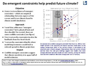 Do emergent constraints help predict future climate Objective