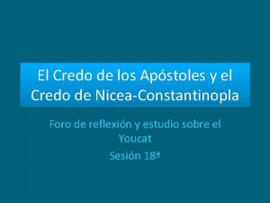 El Credo de los Apstoles y el Credo