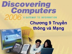 Chng 9 Truyn thng v Mng Chapter 9