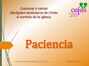 Convocar y enviar discpulos misioneros de Cristo al