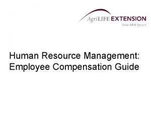 Human Resource Management Employee Compensation Guide Compensation Can
