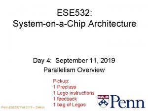 ESE 532 SystemonaChip Architecture Day 4 September 11