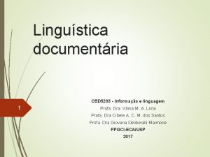 Lingustica documentria CBD 5283 Informao e linguagem 1