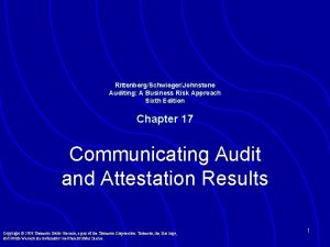 RittenbergSchwiegerJohnstone Auditing A Business Risk Approach Sixth Edition