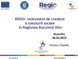 REGIO instrument de crestere a coeziunii sociale in