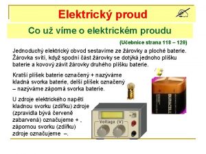 Elektrick proud Co u vme o elektrickm proudu