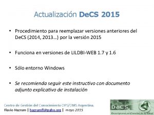 Actualizacin De CS 2015 Procedimiento para reemplazar versiones