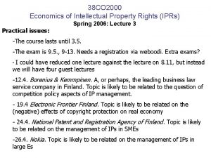 38 CO 2000 Economics of Intellectual Property Rights