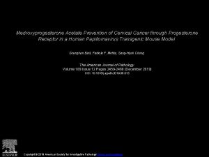 Medroxyprogesterone Acetate Prevention of Cervical Cancer through Progesterone