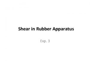Shear in Rubber Apparatus Exp 3 Introduction Rubber