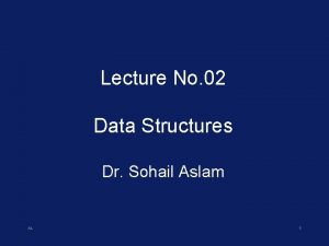 Lecture No 02 Data Structures Dr Sohail Aslam