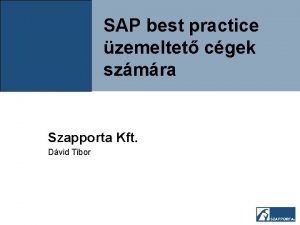 SAP best practice zemeltet cgek szmra Szapporta Kft