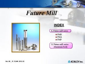 Future Mill INDEX 1 Future mill series FMR