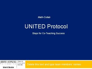 MathCollab UNITED Protocol Steps for CoTeaching Success Delete