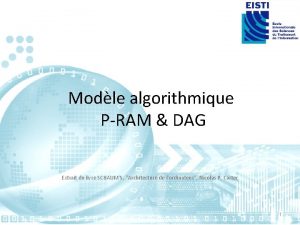 Modle algorithmique PRAM DAG Extrait du livre SCHAUMS