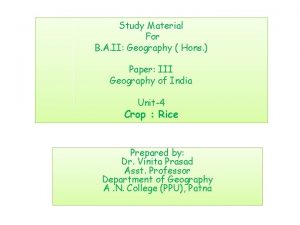 Study Material For B A II Geography Hons