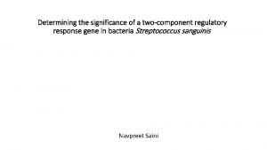 Determining the significance of a twocomponent regulatory response