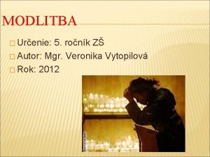 MODLITBA Urenie 5 ronk Z Autor Mgr Veronika