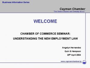 Business Information Series Cayman Chamber Your Partner in