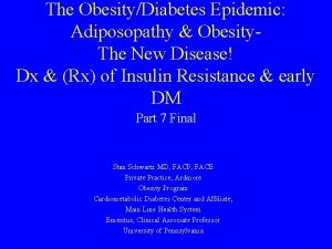 The ObesityDiabetes Epidemic Adiposopathy Obesity The New Disease