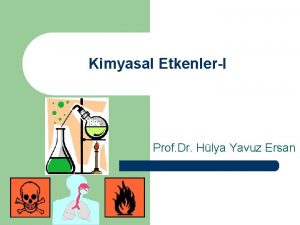 Kimyasal EtkenlerI Prof Dr Hlya Yavuz Ersan Kimyasallar