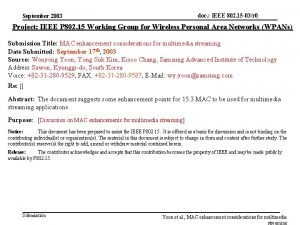 doc IEEE 802 15 03r 0 September 2003