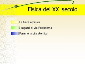 Fisica del XX secolo La fisica atomica I