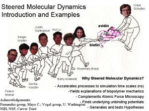 Steered Molecular Dynamics Introduction and Examples Justin Gullingsrud