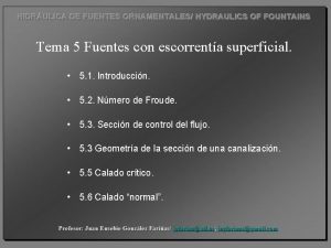 Tema 5 Fuentes con escorrenta superficial 5 1