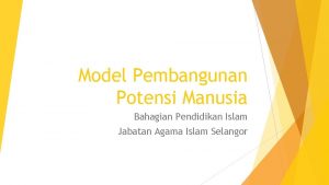 Model Pembangunan Potensi Manusia Bahagian Pendidikan Islam Jabatan