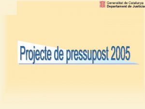 LNIES ESTRATGIQUES DEL PRESSUPOST 2005 Desprs del pressupost